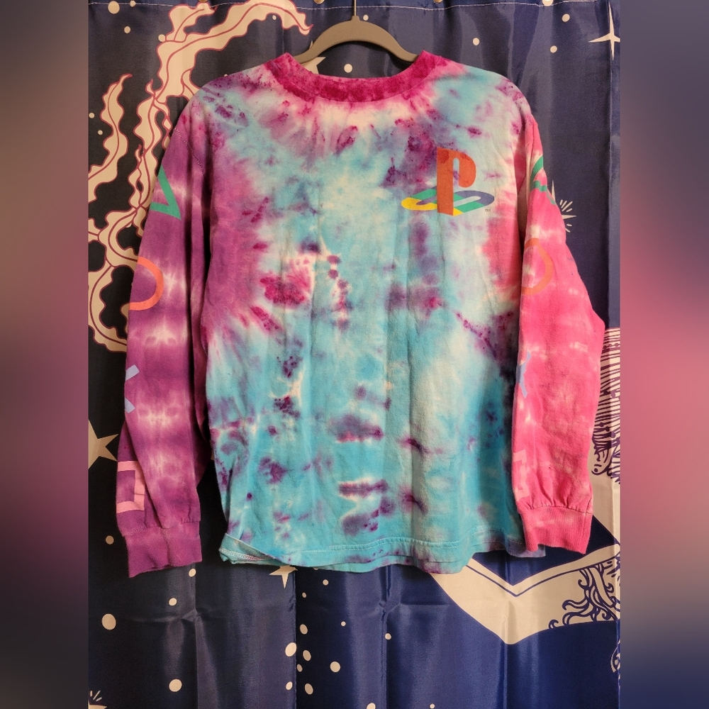 Playstation Hand-Done Tie-Dye Shirt